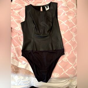 Faux Leather Bodysuit